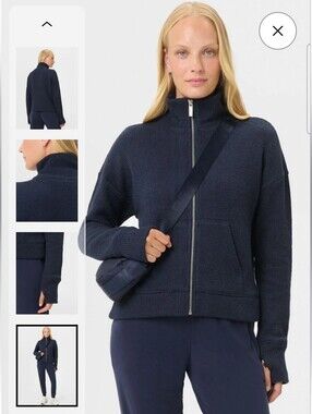 Sweaty Betty Restful Boucle Zip Through Sweater